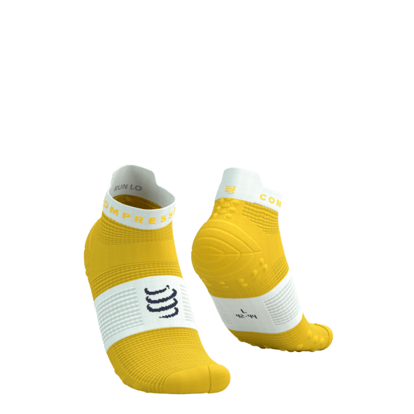 COMPRESSPORT Skarpetki do biegania krótkie PRORACING SOCKS V4 RUN LOW lemon/white
