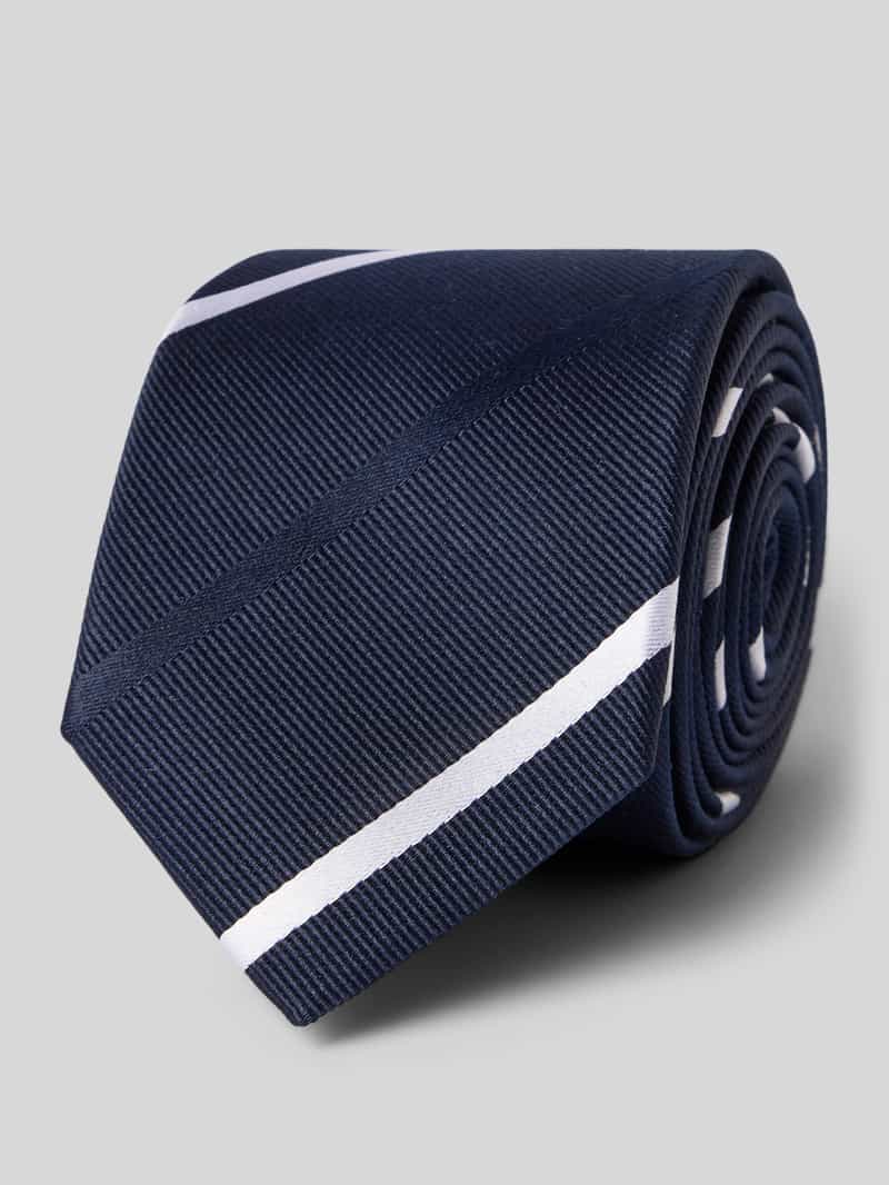 Krawat z czystego jedwabiu z naszywką z logo (6,5 cm)