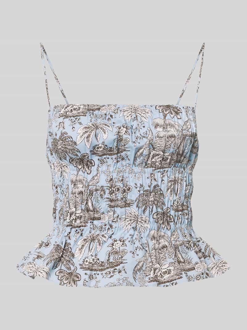 Top o kroju slim fit z kwiatowym nadrukiem na całej powierzchni model ‘Ayla’