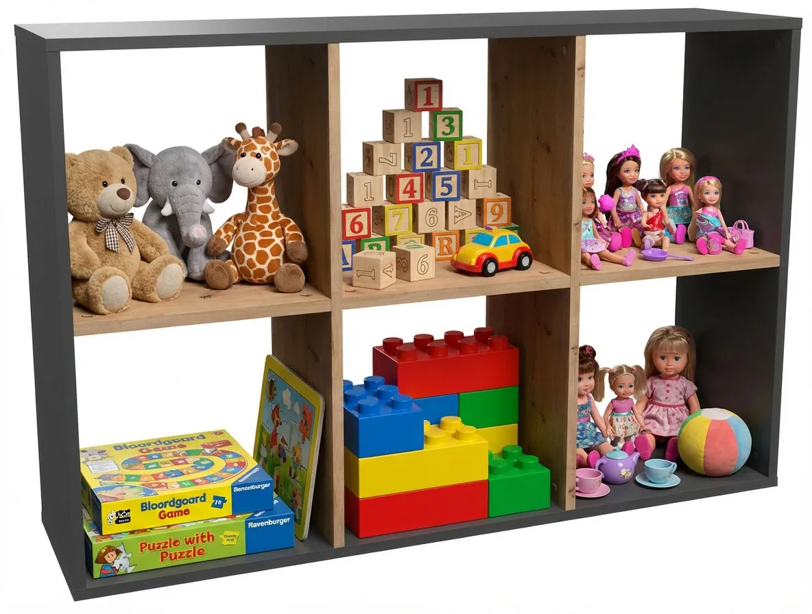 Regał na zabawki do pokoju dziecka antracyt L0-D30