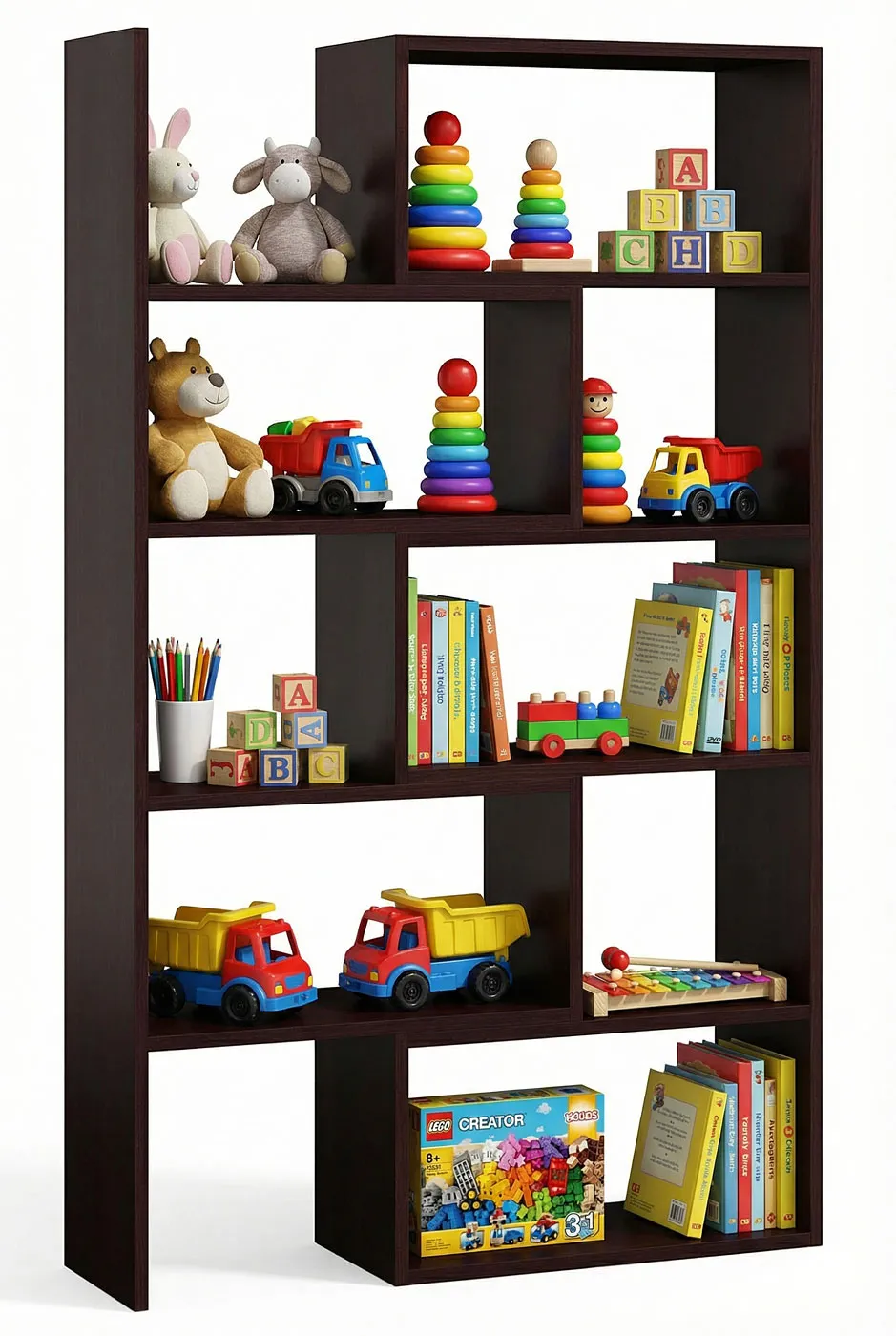 Rozsuwany regał na zabawki wenge R2-S84