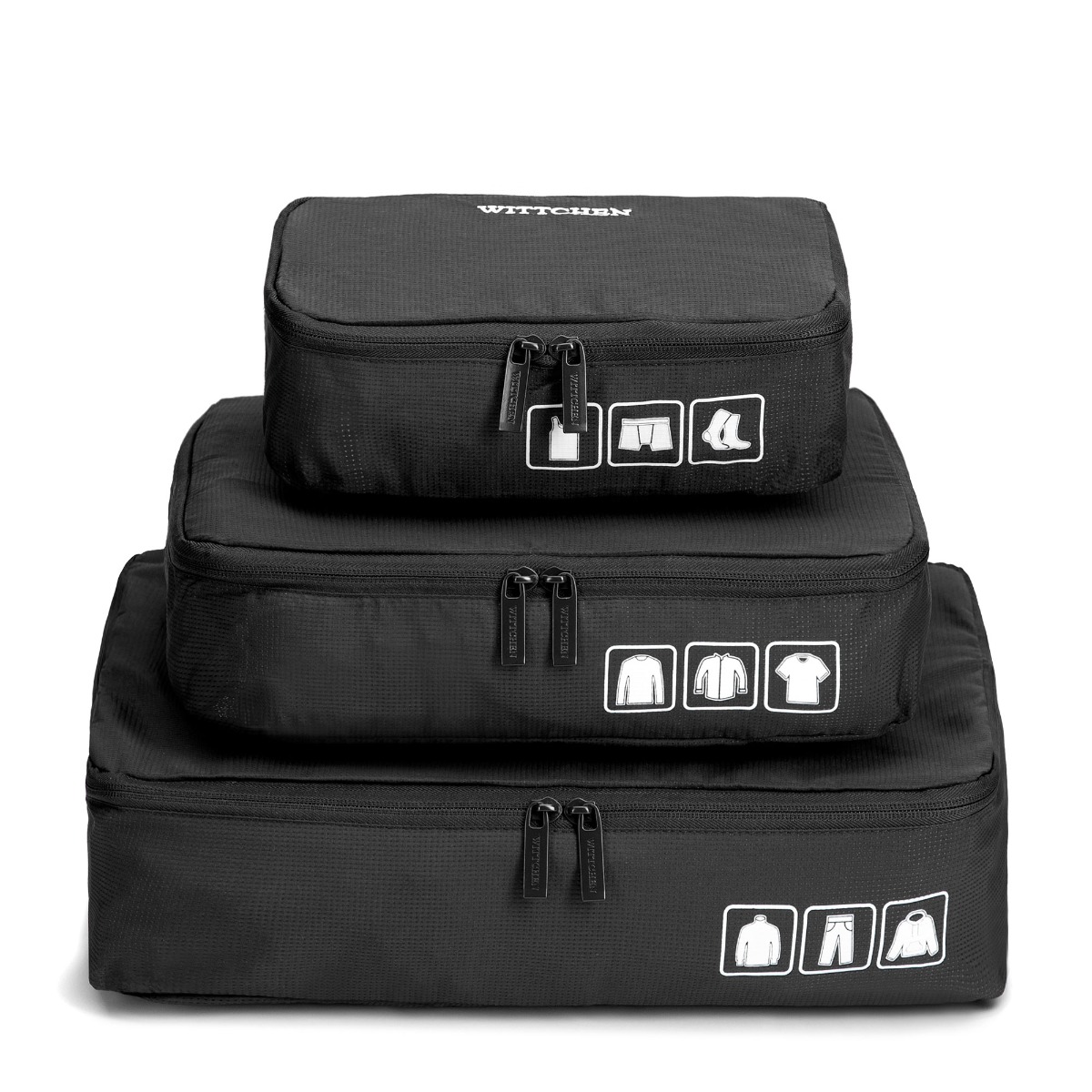 Wittchen Zestaw Organizerów Podróżnych Czarny 3 szt.