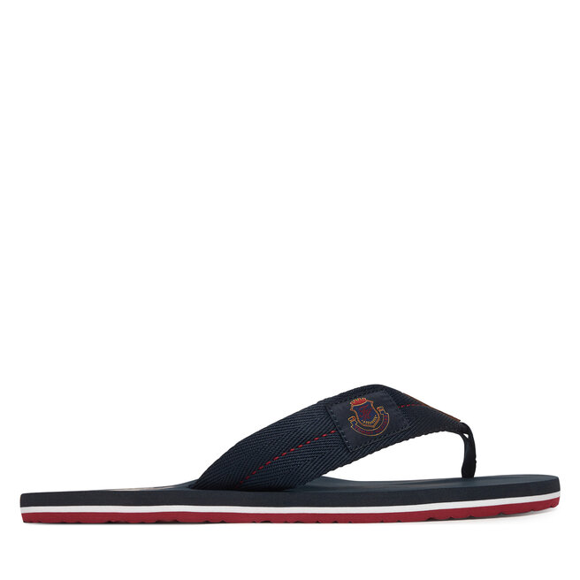 Japonki Tommy Hilfiger Patch Hilfiger Beach Sandal FM0FM05804 Granatowy