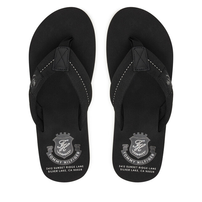 Japonki Tommy Hilfiger Patch Hilfiger Beach Sandal FM0FM05804 Czarny