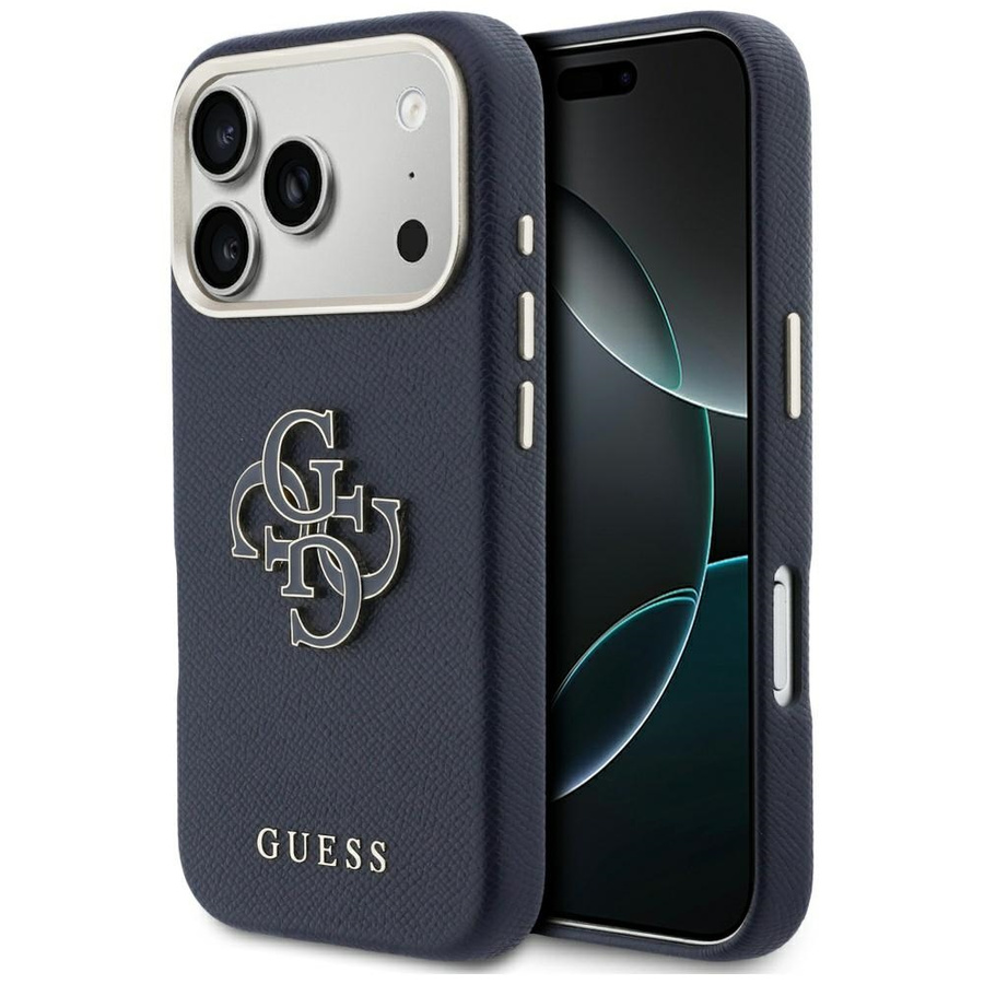 Etui Guess FW Resin Logo do iPhone 17 Pro niebieski