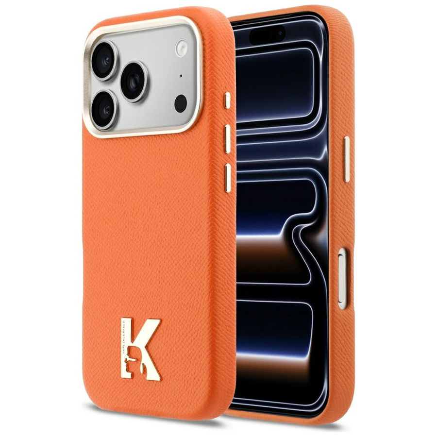 Etui Karl Lagerfeld Karl Head Logo MagSafe do iPhone 17 Pro pomarańczowy
