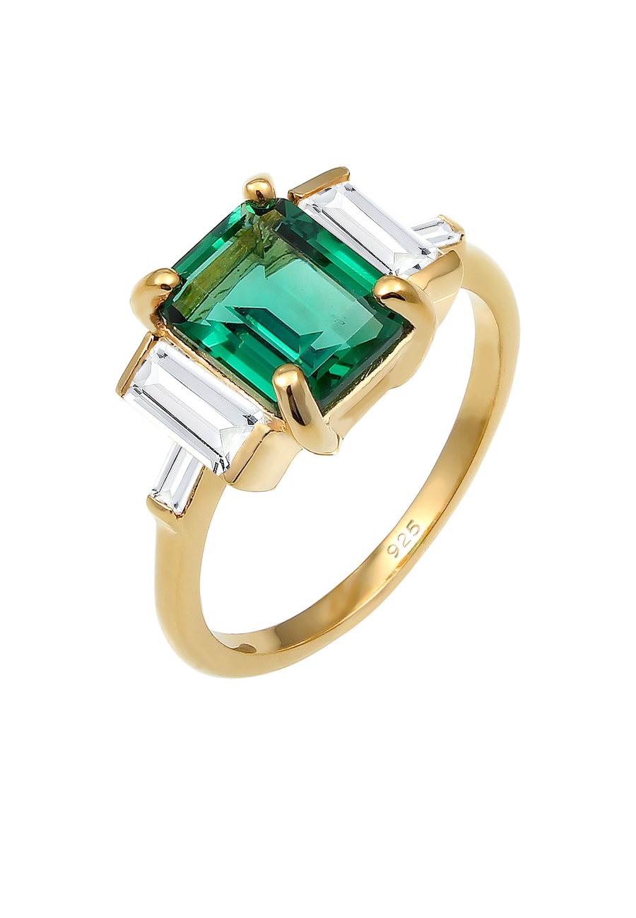 Elli PREMIUM Damski glamorous z kwarcem i topazem w srebrze 925 Sterling Silver Pierścionki 1 ct