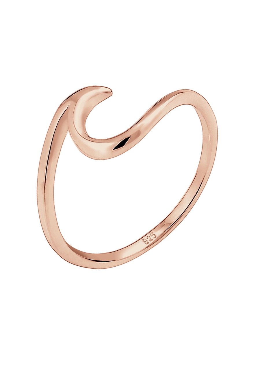 Elli Damskie fale Optik Trend w srebrze próby 925 Sterling Silver Pierścionki 1 ct