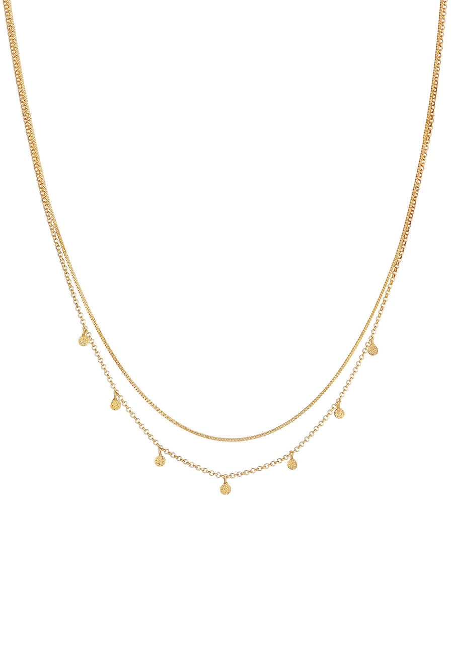 Elli Damski wisior warstwowy młotkowany Trend Blogger ze srebra próby 925 Sterling Silver Naszyjniki 1 ct