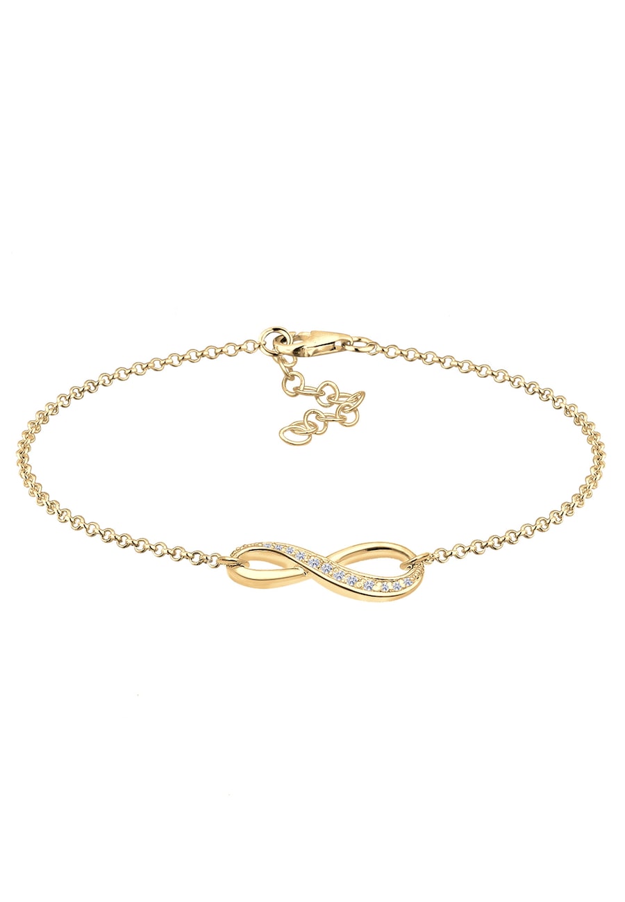Elli Damski symbol nieskończoności z kryształami cyrkonii, srebro próby 925 Sterling Silver Bransoletki 1 ct