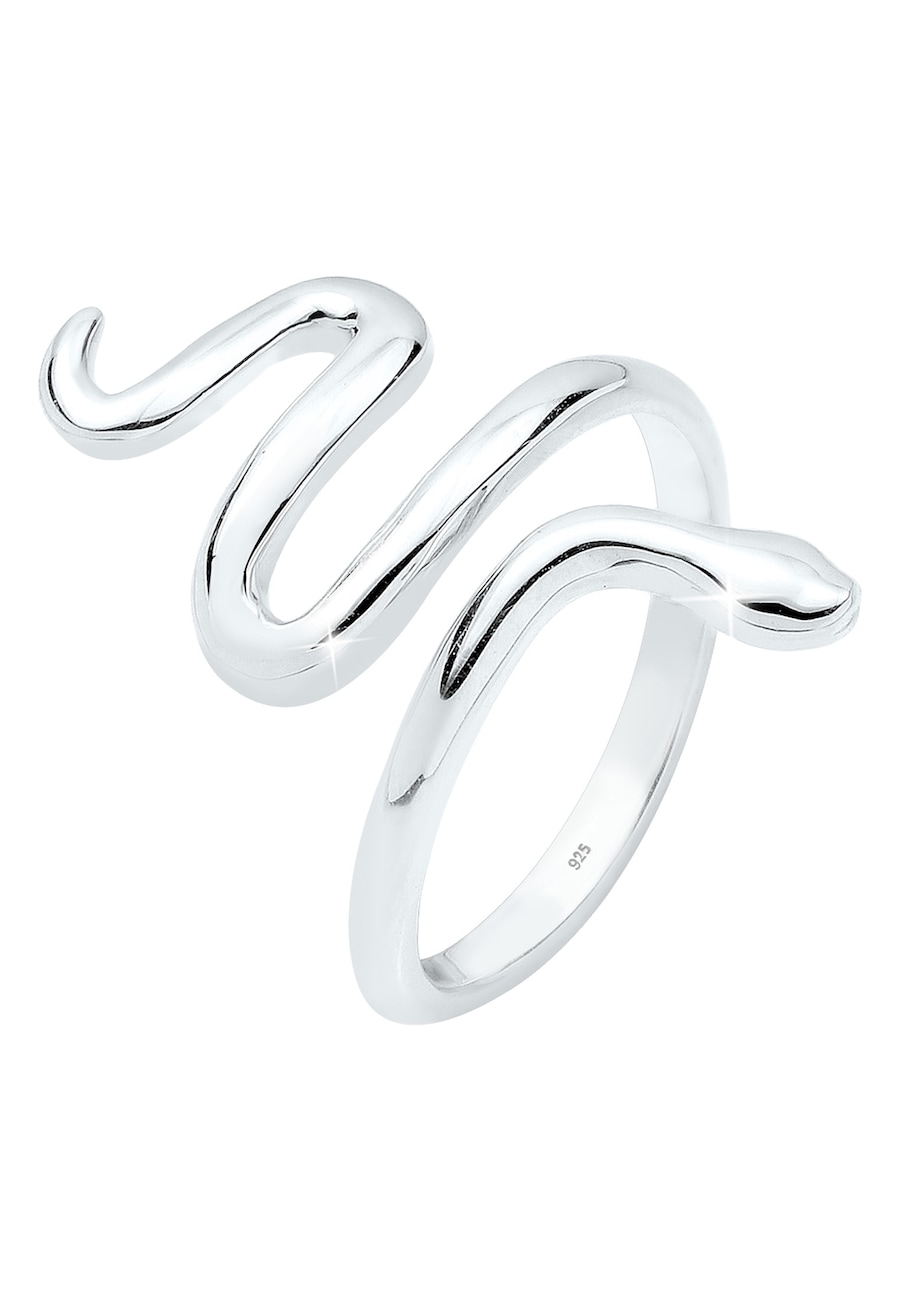 Elli Damski wąż zapętlony Statement w srebrze próby 925 Sterling Silver Pierścionki 1 ct