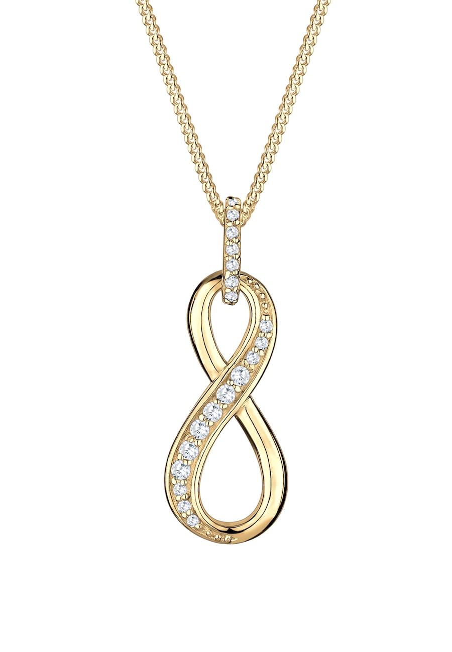 Elli Damski wisiorek Infinity z kryształami cyrkonii w srebrze próby 925 Sterling Silver Naszyjniki 1 ct