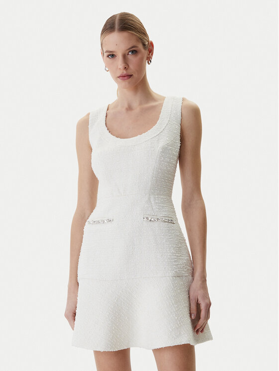 Guess Sukienka koktajlowa W6RK28 WJ632 Écru Regular Fit