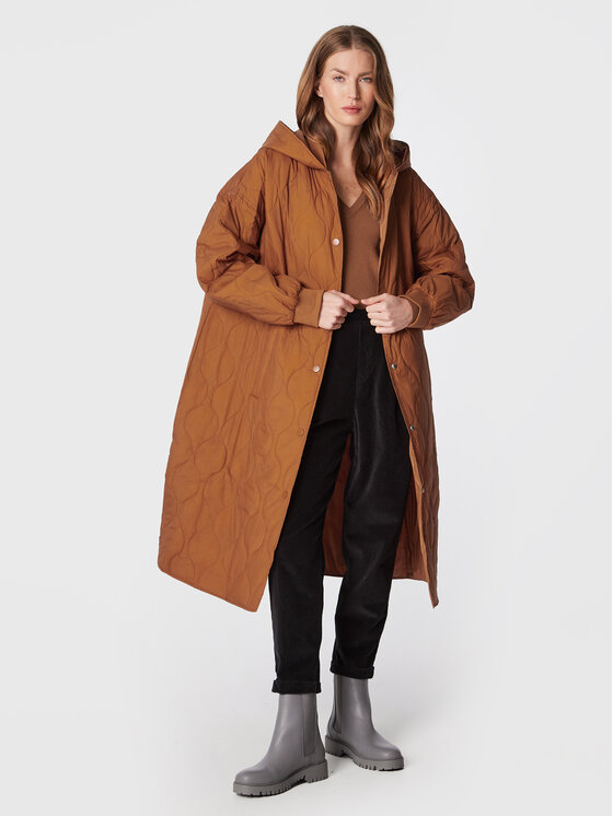 United Colors Of Benetton Kurtka przejściowa 25WUDN00T Brązowy Oversize