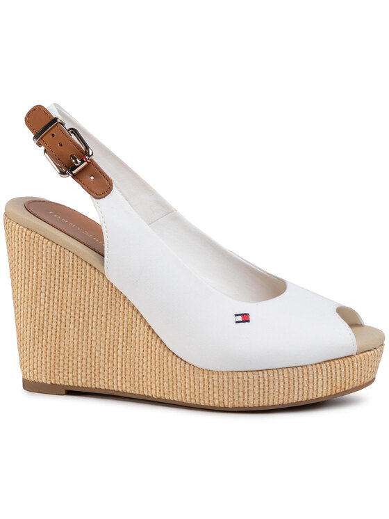 Tommy Hilfiger Espadryle Iconic Elena Sling Back Wedge FW0FW04789 Écru