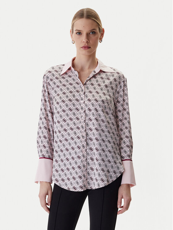 Guess Koszula W4YH47 WF1T2 Różowy Regular Fit