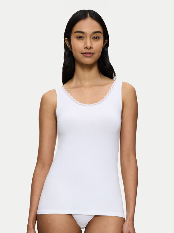 Triumph Top Feel Of Cotton 10224975 Biały Slim Fit