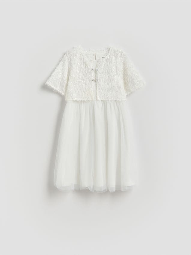 Reserved - Sukienka z bolerkiem - biały