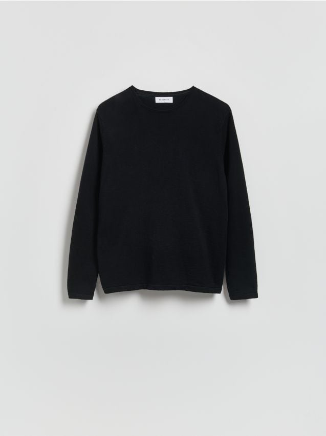 Reserved - Bawełniany sweter - czarny