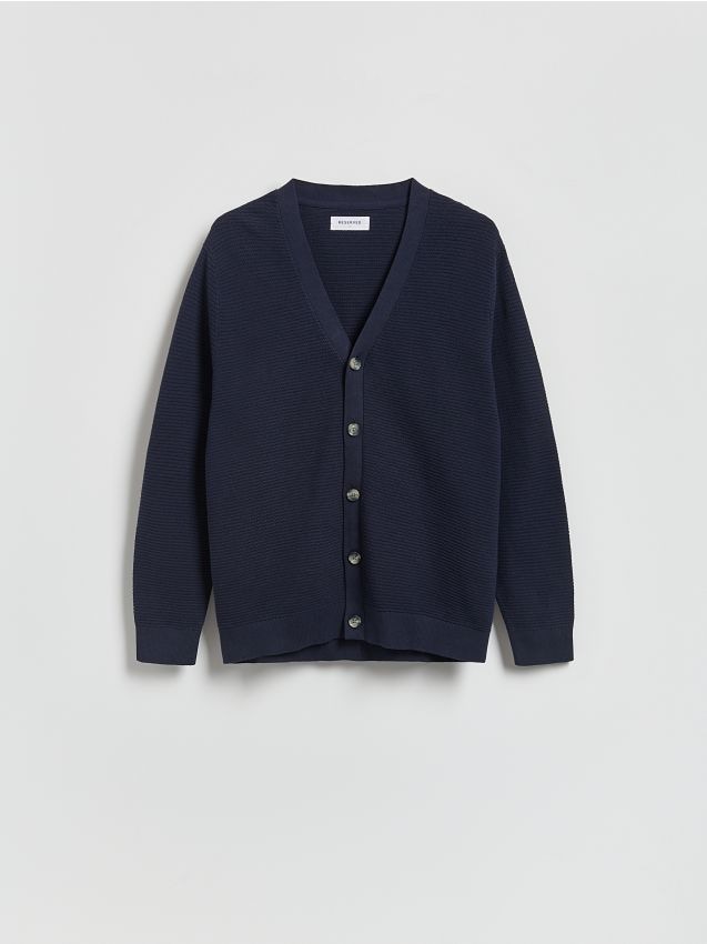 Reserved - Rozpinany kardigan - granatowy