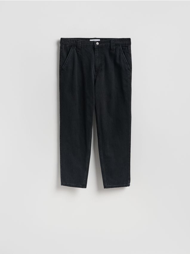 Reserved - Jeansy carrot fit - czarny