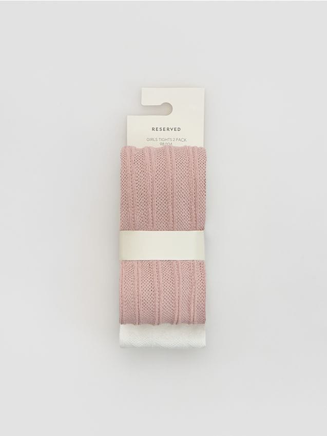 Reserved - Wzorzyste rajstopy 2 pack - złamana biel