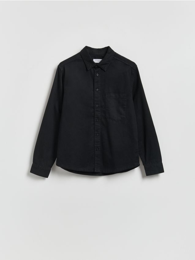 Reserved - Jeansowa koszula regular fit - czarny