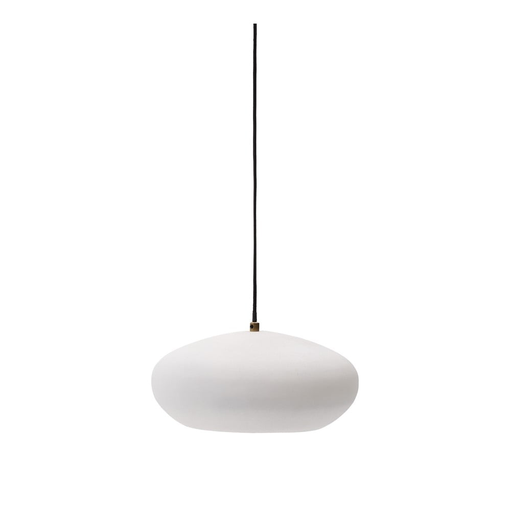 Biała lampa wisząca z metalowym kloszem ø 40 cm Inda – Kave Home