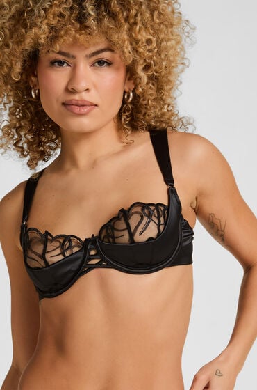 Hunkemöller Biustonosz Olivia Usztywniony Bez Wkładek Czarny
