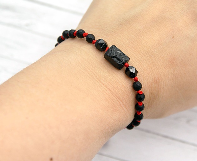 Ochronna bransoletka - czarny turmalin, onyks
