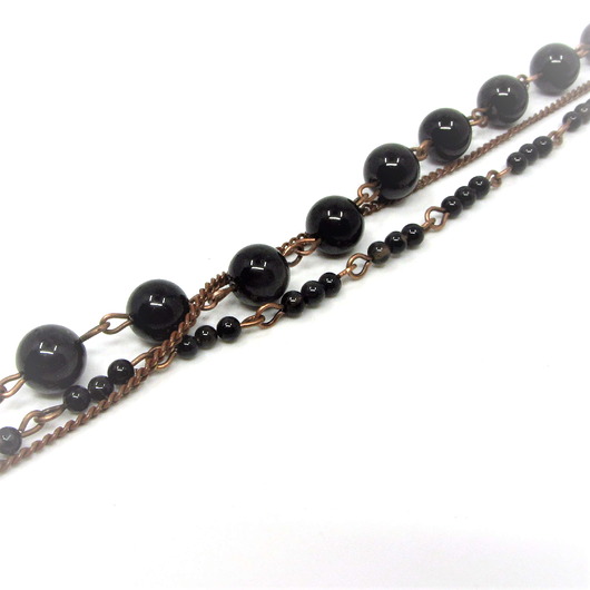 Bransoletka z turmalinem i czarnym onyksem