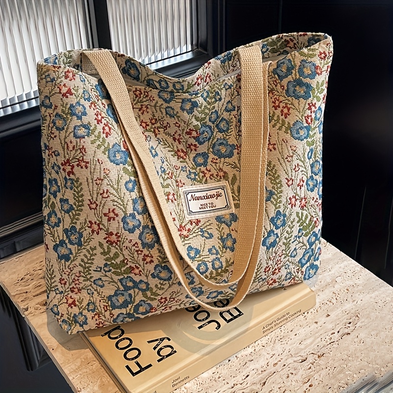 TEMU HEART LEAF Boho Torba na Ramię - Lekka, Duża Pojemność, Wytrzymała Tkanina z Zamkiem i Stałymi Paskami na Ramię, Idealna na Plażę, Podróże,