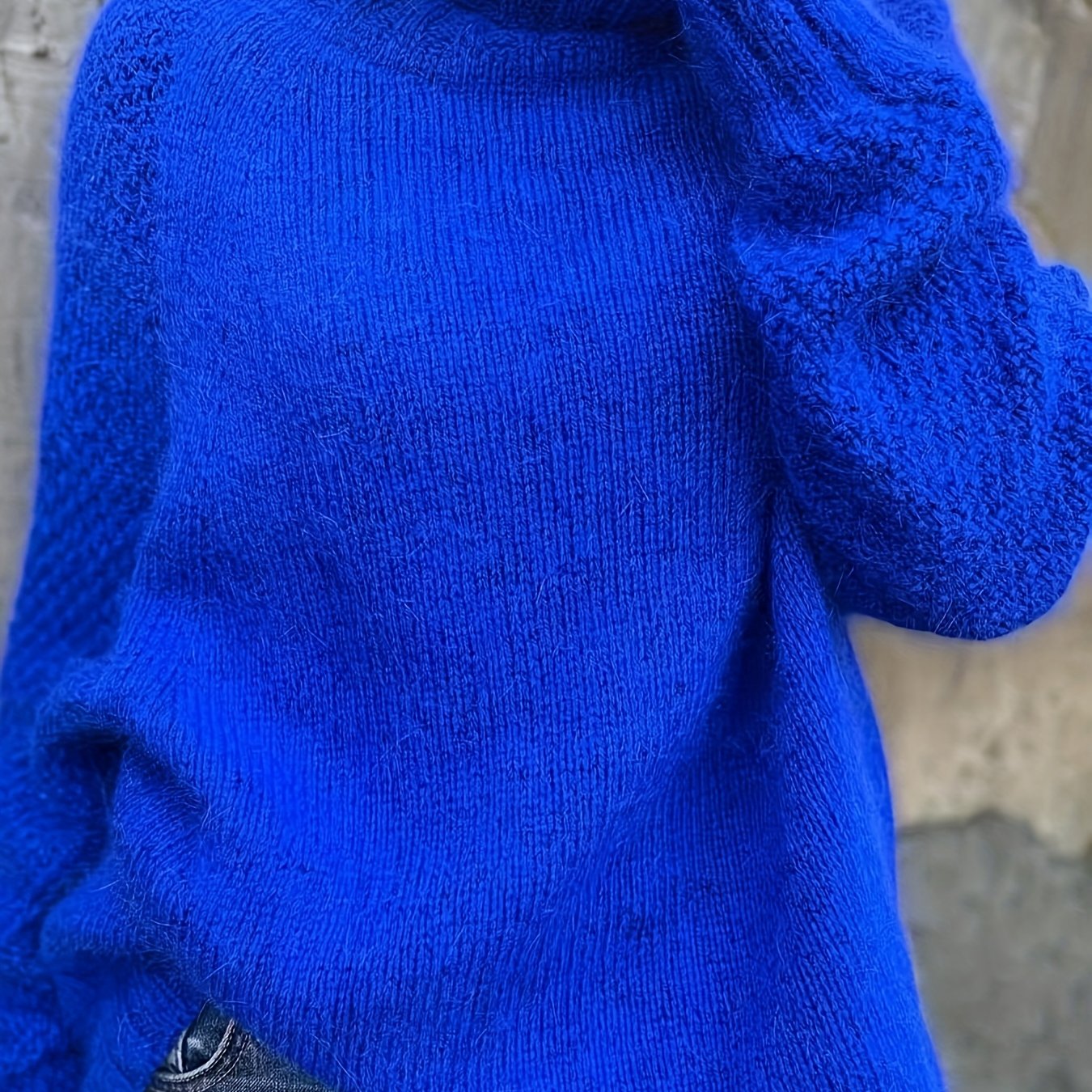 TEMU Damski sweter z długim rękawem Rachel'S Directional, z prążkowanym kołnierzykiem i wzorem patchworkowym.