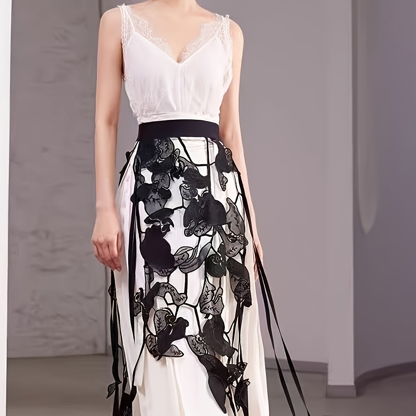 TEMU Elegancka moda damska z unikalnymi wzorami, wszechstronnym, obszernym haftem i swobodnymi, do połowy ud, dopinającymi w talii, w tym spódnice i