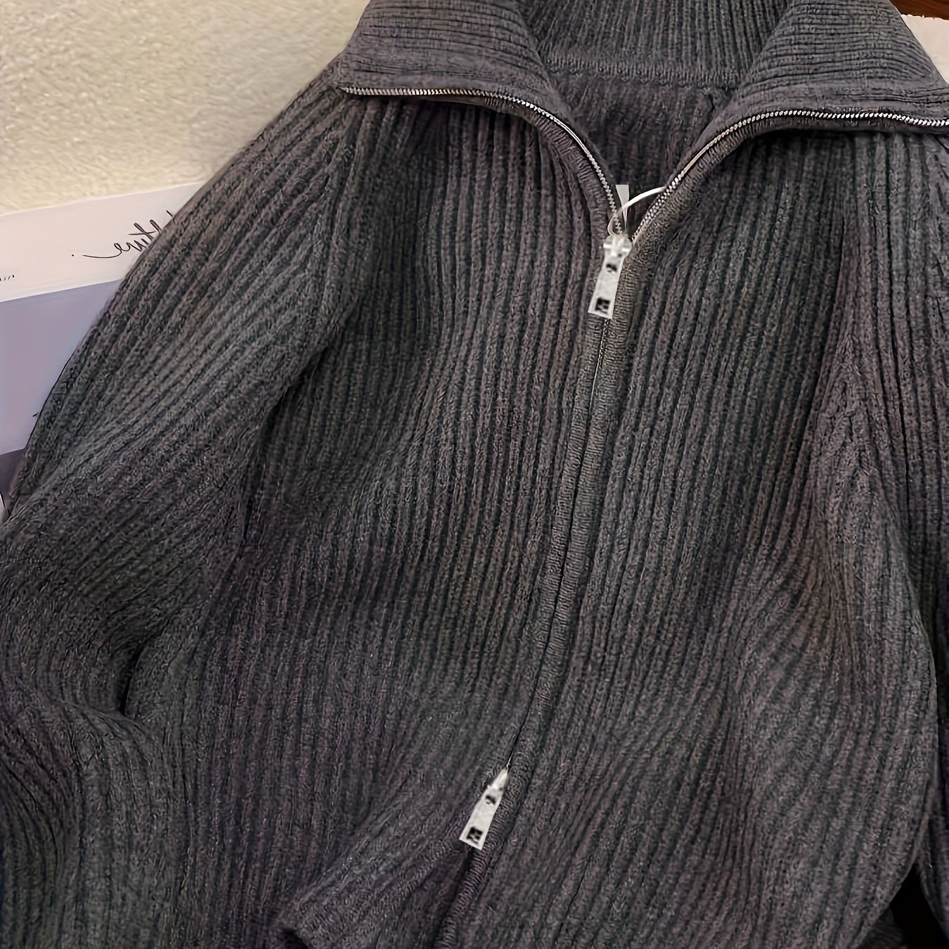 TEMU Nowości Modna Elegancka Damska Kurtka Zapinana na Zamek z Kołnierzem LL168 na Jesień i Zimę