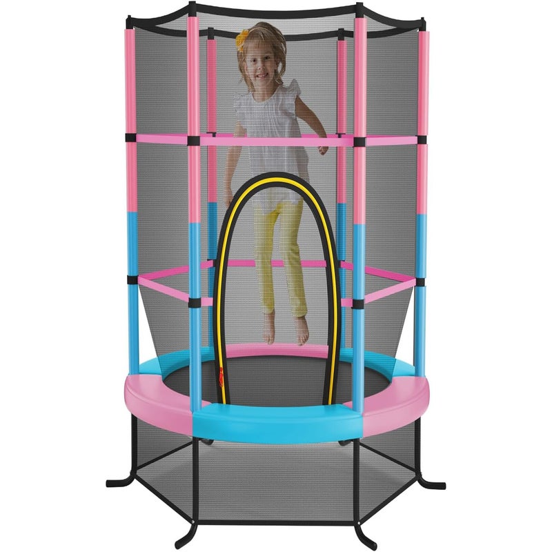 Trampolina Zewnętrzna dla Dzieci Ø165 cm, Stalowa Rama, Trampolina dla Dzieci z Siatką Zabezpieczającą, Maksymalne Obciążenie 45 kg