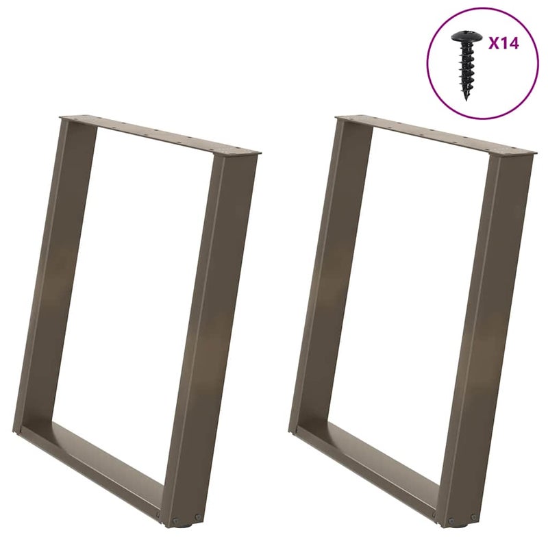Nogi do stołu jadalnego w kształcie litery U 2 szt. Naturalna stal 80x(72-73) cm Stal vidaXL