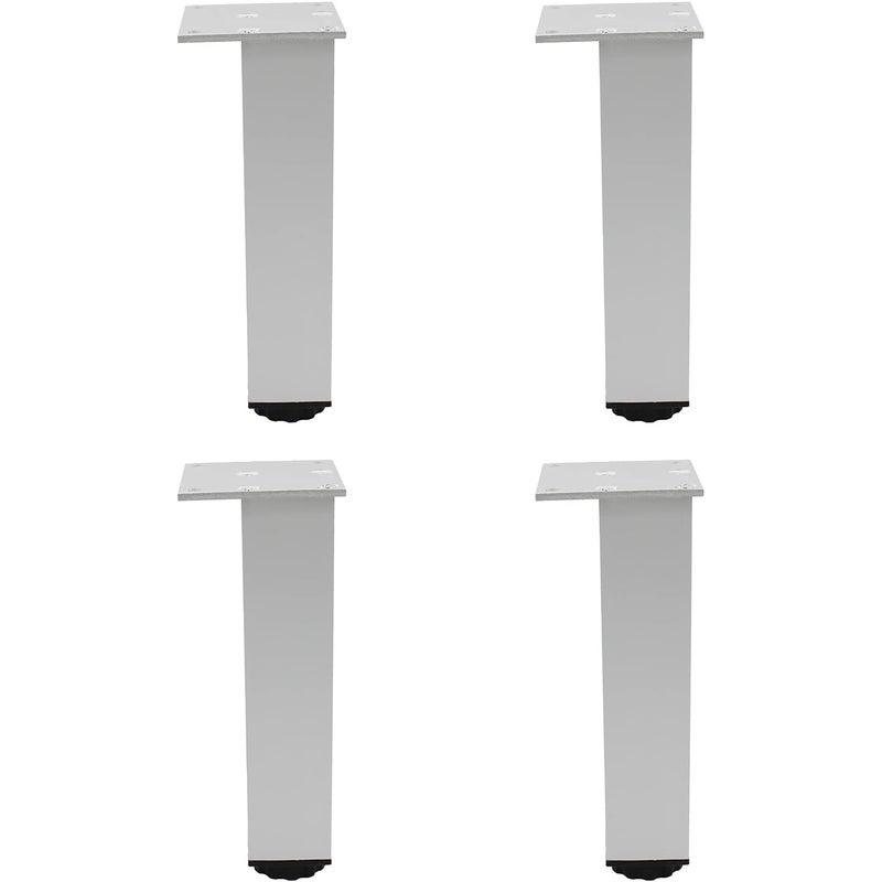 Nogi meblowe aluminiowe regulowane, zestaw 4 szt., do mebli, sof i stołów, srebrne, 25 cm (regulowane od 250 do 268 mm)