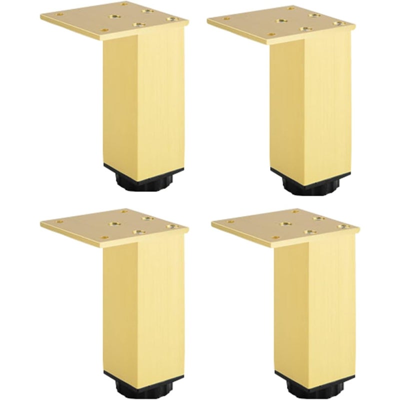Nogi meblowe aluminiowe regulowane, zestaw 4 szt., do mebli, sof i stołów, złote, 10 cm (regulowane od 100 do 118 mm)