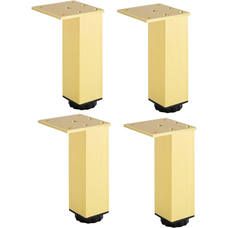 Nogi meblowe aluminiowe regulowane, zestaw 4 szt., do mebli, sof i stołów, złote, 12 cm (regulowane od 120 do 138 mm)
