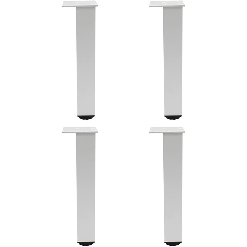 Nogi meblowe aluminiowe regulowane, zestaw 4 szt., do mebli, sof i stołów, srebrne, 40 cm (regulowane od 400 do 418 mm)