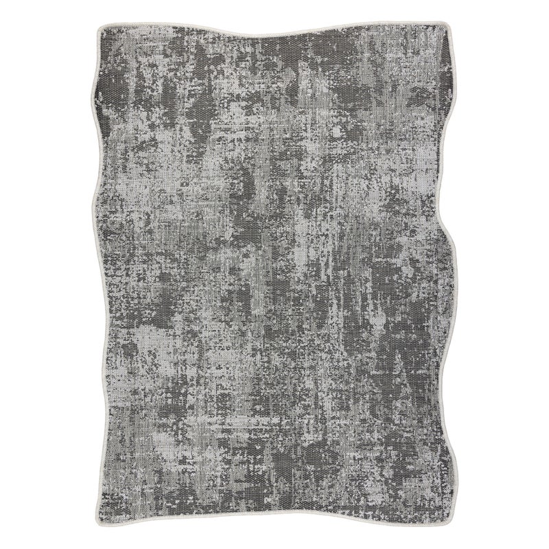 Dywan ORGANIC 2755 sizal Abstrakcja ecru / szary - naturalny, nowoczesny nieregularny kształt 133x190 cm