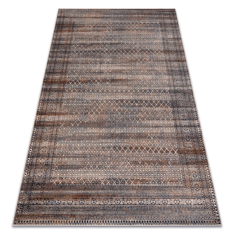 Dywan wełniany NAIN Ramka, romby 1277/51655 beż / szary / brązowy 160x230 cm