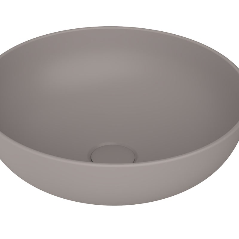 BOCCHI SOTTILE SLIM LINE Umywalka nablatowa okrągła 38cm Szara (Mat)