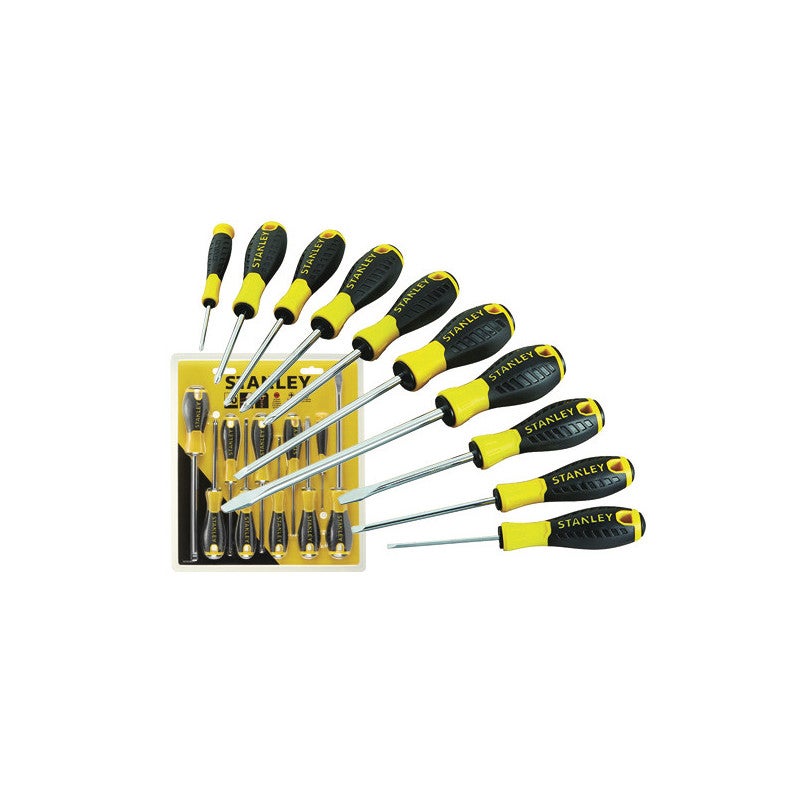STANLEY STHT0-60211 Cacciavite Essential, 3 x Std - 2 x Parall - 3 x Ph - 2 x Pozi, Set di 10 pz