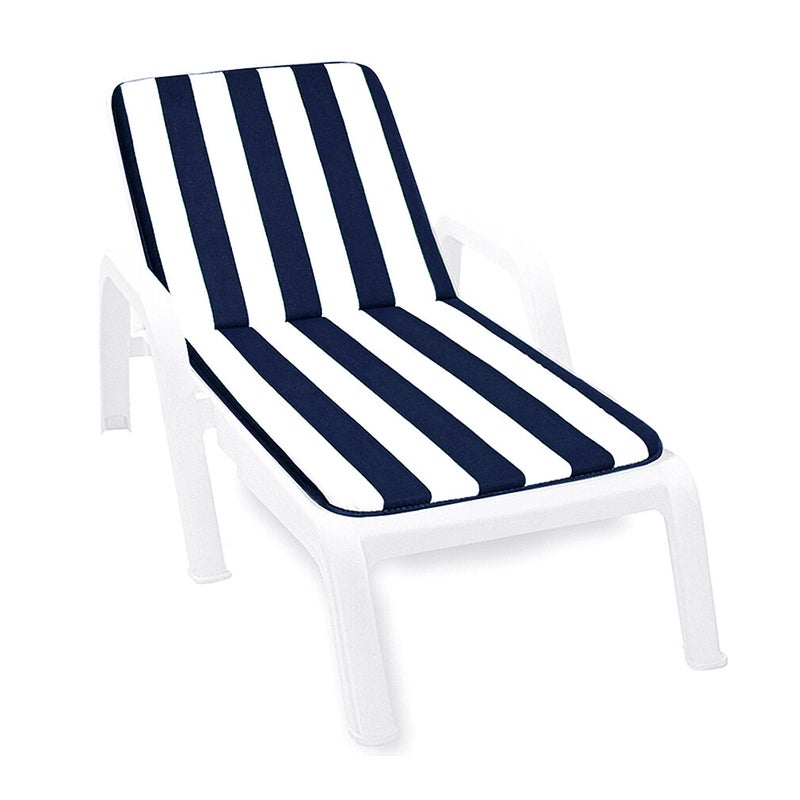 Poduszka Na Leżak 100% Wyprodukowano We Włoszech Miękki Leżak Składanie Niebieski w Paski