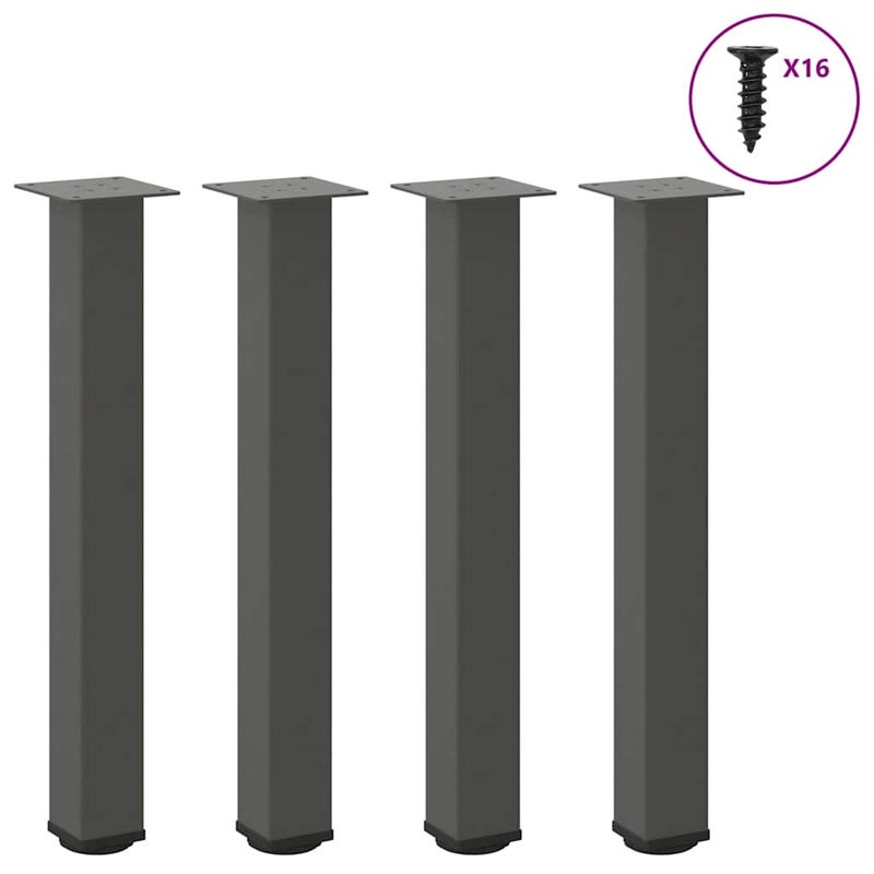 Nogi do stołu konsolowego 4 szt. Antracyt 72-74 cm Stal vidaXL