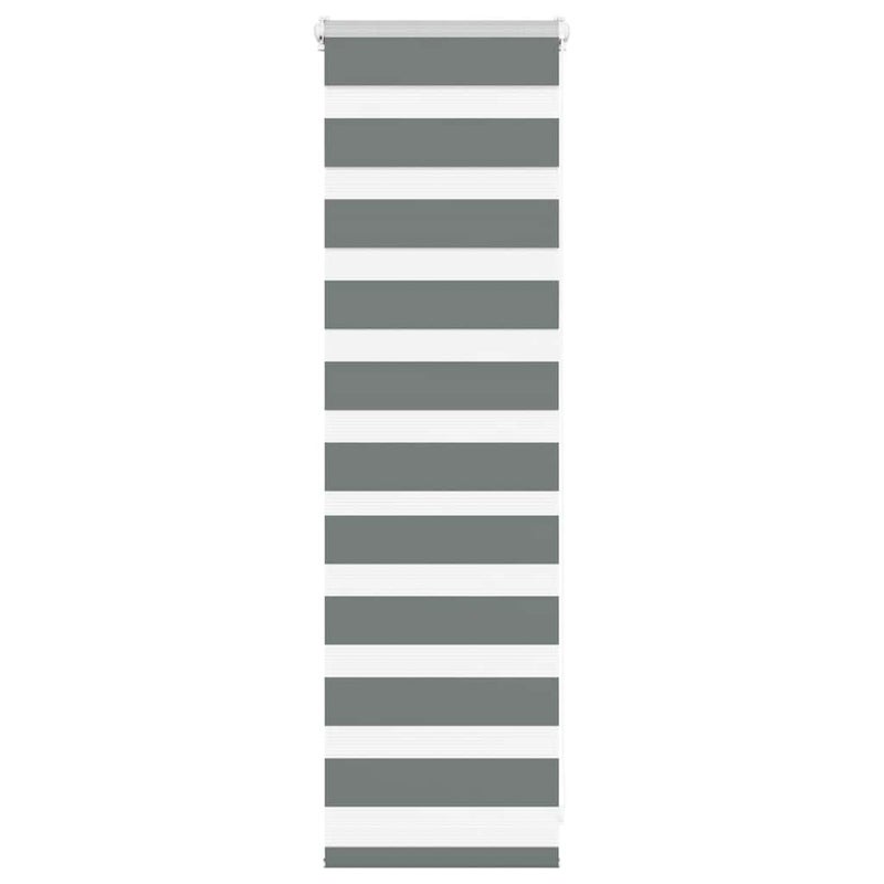 Roleta zebra, ciemnoszara, szerokość tkaniny 40,9 cm, poliester vidaXL
