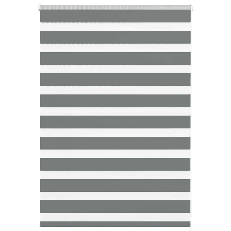 Roleta zebra, ciemnoszara, szerokość tkaniny 110,9cm, poliester vidaXL