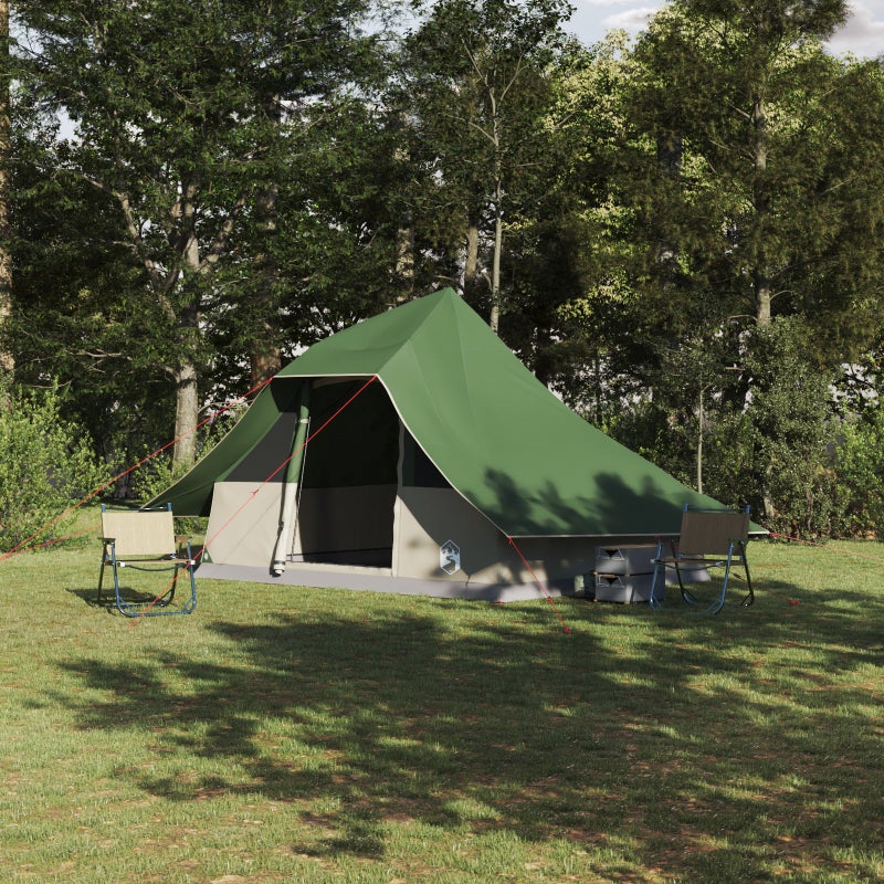 Rodzinny namiot tipi z dachem Zielony 364 x 281 x 257 cm